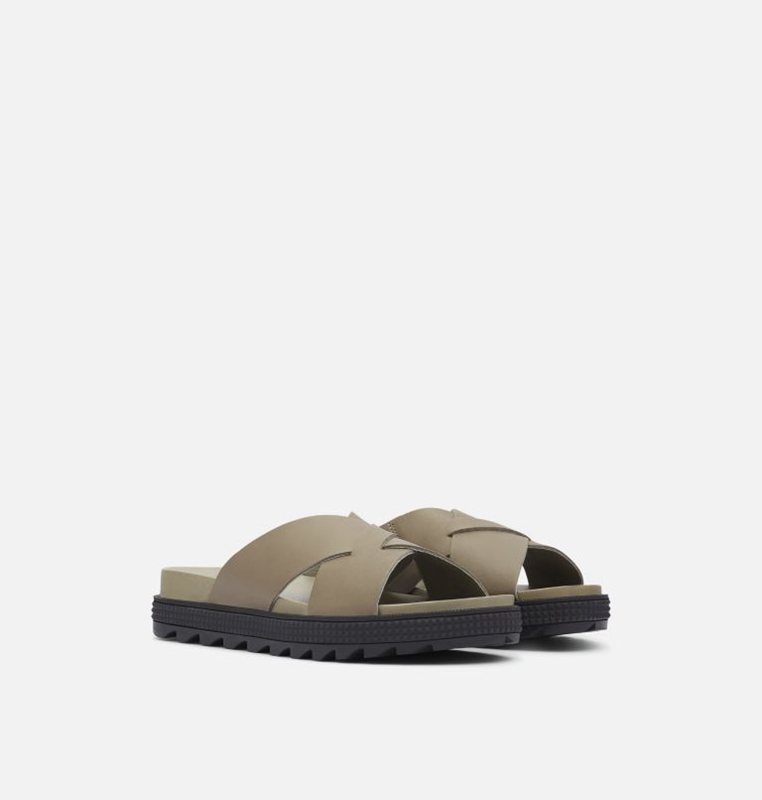 Sorel Roaming™ Criss Cross - Womens Slides Olive - 306487BIM